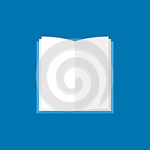 Open book icon. Vector flat book with white pages symbol