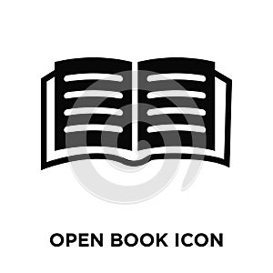 Open book icon vector isolated on white background, logo concept