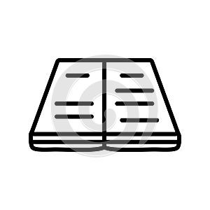 Open book icon vector isolated on white background, Open book si