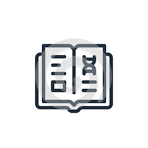 open book icon vector from science concept. Thin line illustration of open book editable stroke. open book linear sign for use on
