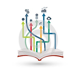 Open book infographic