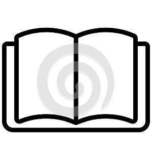 Open Book Isolated Line Vector Icon that can be easily modified or edited. photo