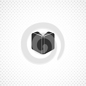 Open book isolated solid icon on white background