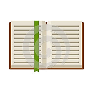 Open book isolated on white background. Vector illustration