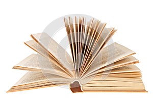 Open book isolated on white background