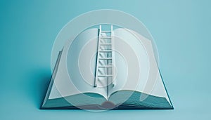 Open book with ladder symbolizing journey to knowledge and success