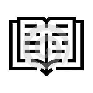 Open book learning icon symbolizing education and knowledge