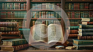 The open book in library.AI generated image