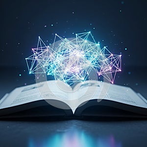 Glowing, interconnected lines and nodes forming a neural network