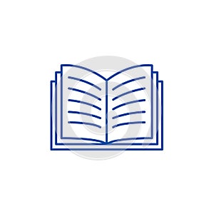 Open book line icon concept. Open book flat  vector symbol, sign, outline illustration.