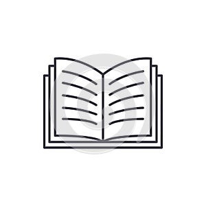 Open book line icon concept. Open book vector linear illustration, symbol, sign