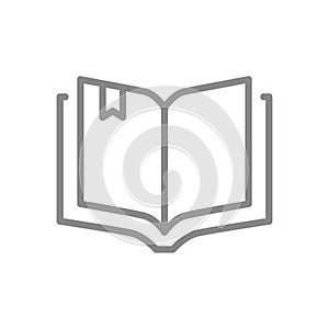 Open book line icon. E-book, encyclopedia, online library symbol