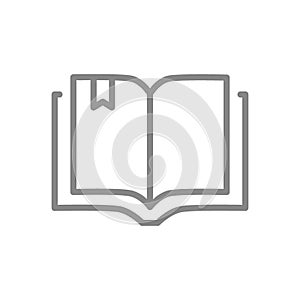 Open book line icon. Encyclopedia, diary, e-book symbol