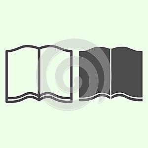 Open book line and solid icon. Learning education textbook outline style pictogram on white background. Development and