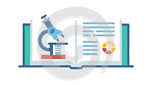 Open Book & Microscope: Scientific Research Vector, vector design Generative AI