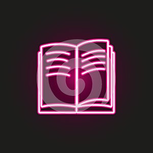 open book neon style icon. Simple thin line, outline vector of education icons for ui and ux, website or mobile application