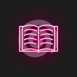 open book neon style icon. Simple thin line, outline vector of education icons for ui and ux, website or mobile application