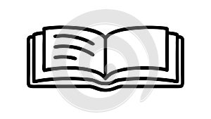 Open Book Outline Icon, Learning, Education, and Knowledge Source, vector design Generative AI