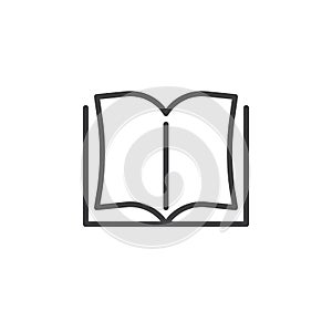 Open book pages line icon