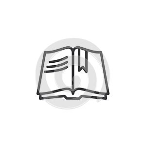 Open book pages line icon