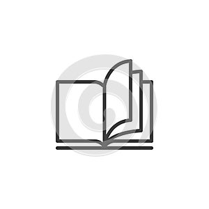 Open book pages line icon