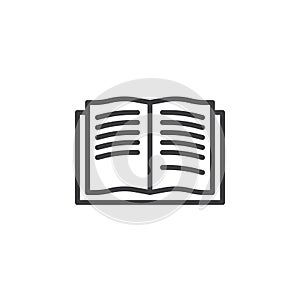 Open book pages outline icon