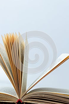 open book on pile of books background shcool study book. The concept of reading literature, education and book publishing. Free