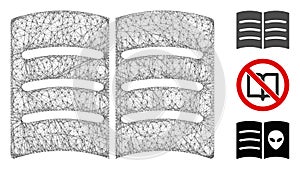 Open Book Polygonal Web Vector Mesh Illustration