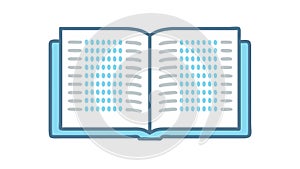 Open Book with Programming Code Icon, vector design Generative AI