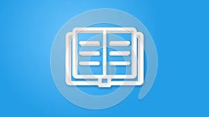 Open book realistic icon. 3d line vector illustration. Top view