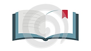 Open Book with Red Bookmark Vector Icon, vector design Generative AI