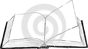 Open book - rough vector illustration