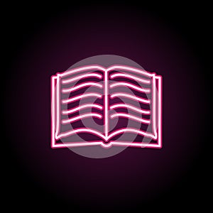 Open book sketch neon icon. Simple thin line, outline vector of education icons for ui and ux, website or mobile application