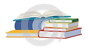 Open Book Stack Education Study Knowledge Vector, vector design Generative AI