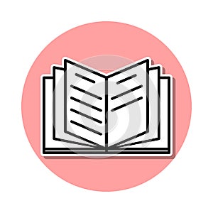 open book sticker icon. Simple thin line, outline vector of Books and magazines icons for ui and ux, website or mobile application