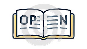 Open book with text, represents reading or information, vector design Generative AI