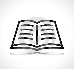 Open book thin line icon