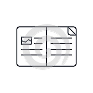 Open book thin line icon. Linear vector symbol