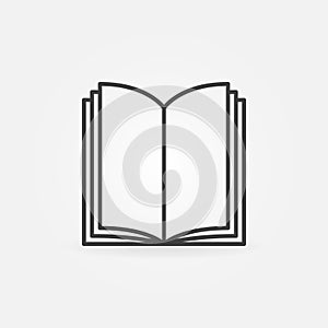 Open book thin line icon