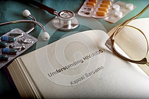Open Book of Understanding HIV / AIDS sarcoma kaposi, photo