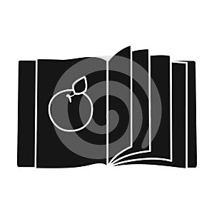 Open book vector icon.Black vector icon isolated on white background open book.