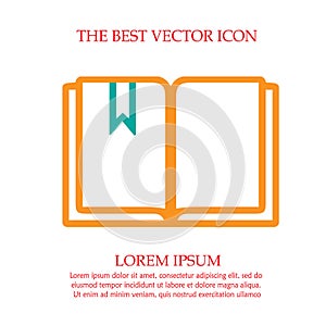 Open book vector icon eps 10. Simple isolated illustration