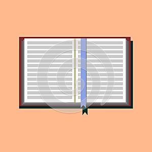 Open book vector icon in a flat style. Study and knowledge, library and education, science and literature. illustration