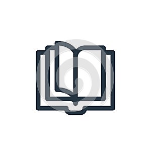 open book vector icon isolated on white background. Outline, thin line open book icon for website design and mobile, app