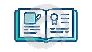 Open Book Vector Icon for Reading and Knowledge, vector design Generative AI