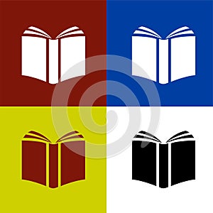 open book vector icon or symbol. academic or knowledge symbol.