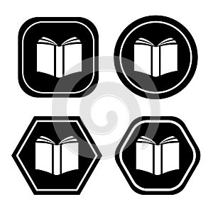 open book vector icon or symbol. academic or knowledge symbol.