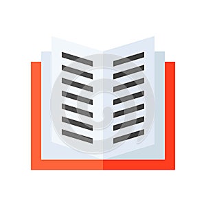Open book vector illustration, flat style icon