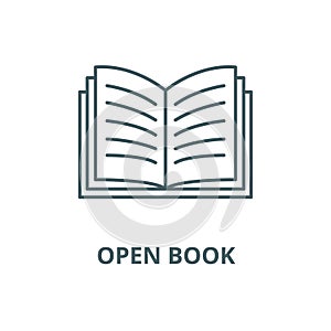 Open book vector line icon, linear concept, outline sign, symbol