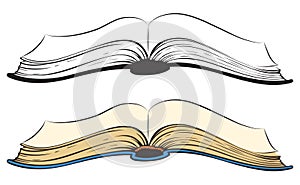 Open book. Vector sketch